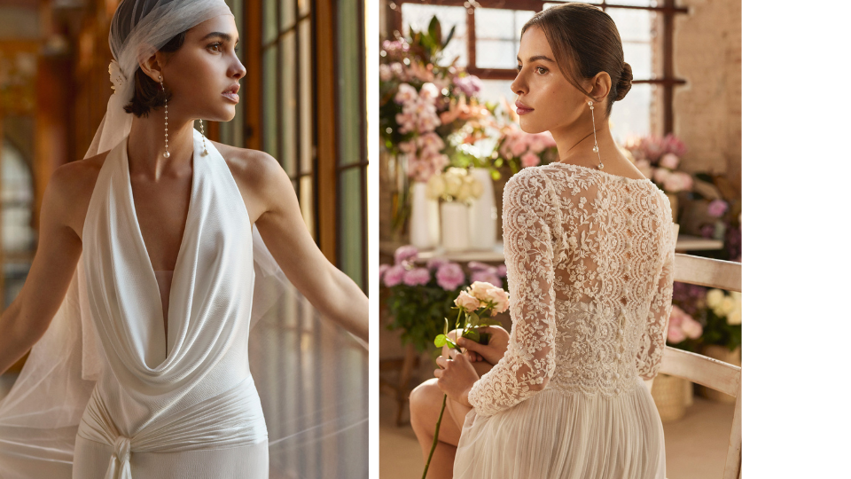 Abiti da sposa principesco con strascico e accessori firmata Ronca Sposi