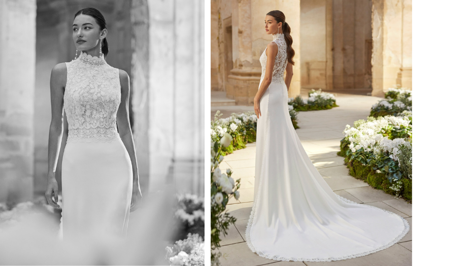 Abito da sposa con scollo all’americana Aire Barcelona